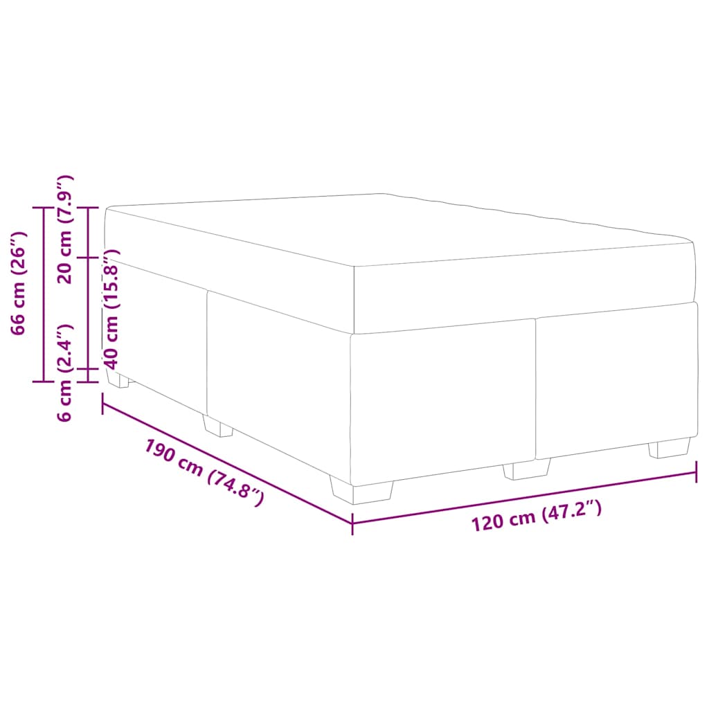 Bed Frame with Mattress Blue 120 x 190 cm Fabric