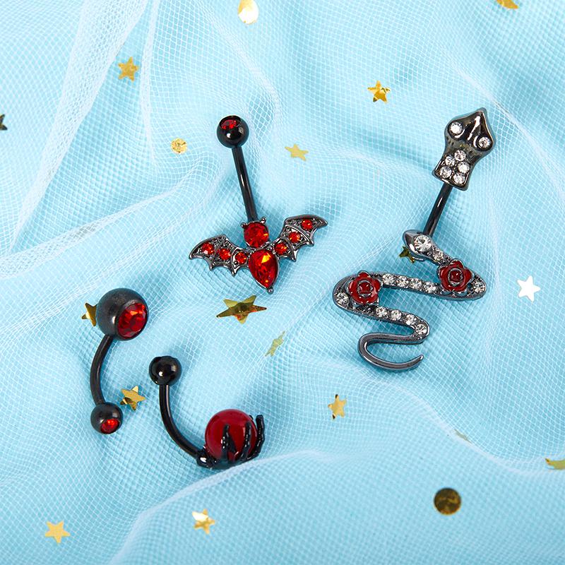 4Pcs Combination Set Belly Button Piercing Simple Piercing Jewelry Navel Ring