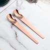 Stainless steel flat head spoon household dessert spoon dumpling spoon stuffing spoon long handle digging spoon ice cream cake spoon