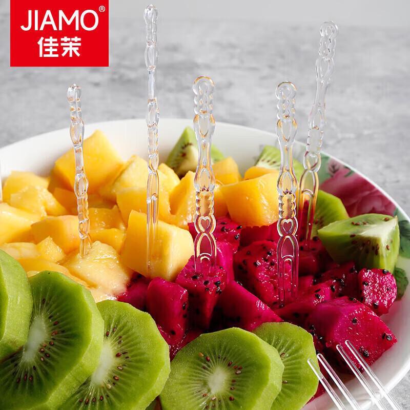 Jiamo Disposable Transparent Fruit Forks