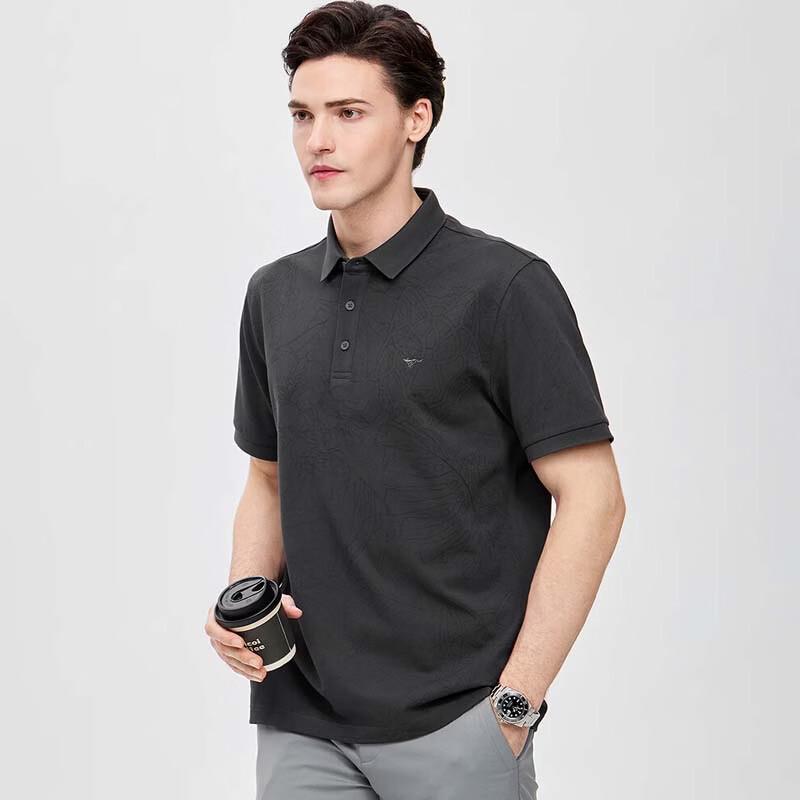 SEPTWOLVES Men's High-Cotton Ice Silk Quick-Dry Short Sleeve Polo Shirt