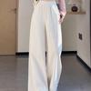 Women's Spring/Summer 2026 Sweet Ruffle Lace Wide-Leg Pants - Elastic Waist, Slimming, Soft, and Smooth Casual Wear