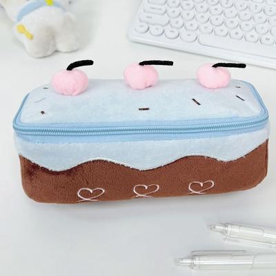 Plush Pencil Case Cherry Cake Design Pencil Pouch Durable Stationery Bag  School Office