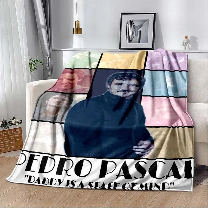 Pedro Pascal Pattern Throw Blanket Light Weight Blanket for Living Room Bedroom Kidsroom Warm Blanket Christmas Gift