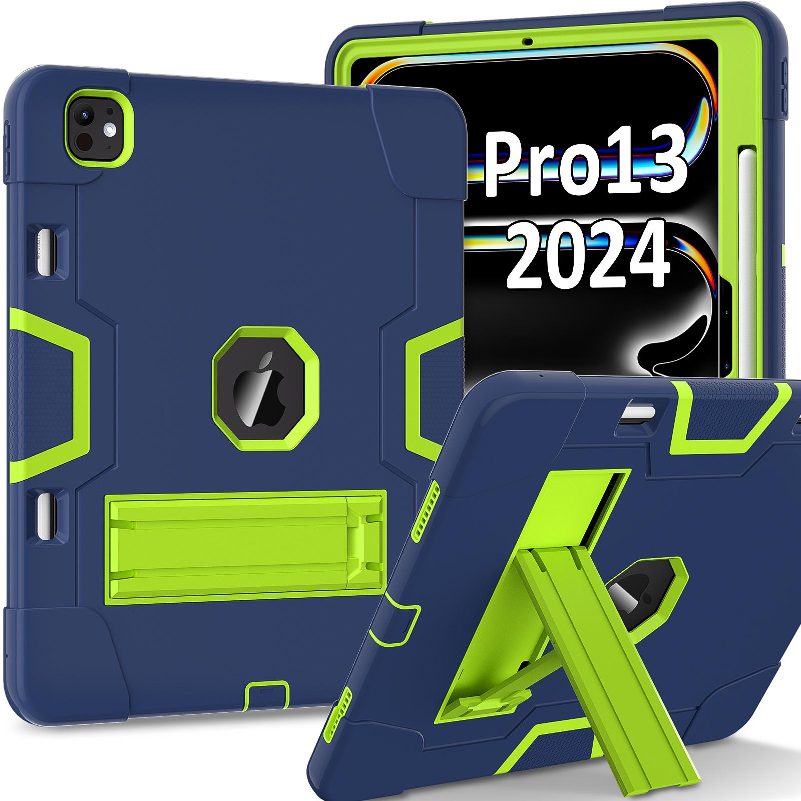 

Для iPad Про 13 (2025)/13 (2024) Чехол-планшет в стиле робота, силикон + ПК, с подставкой B