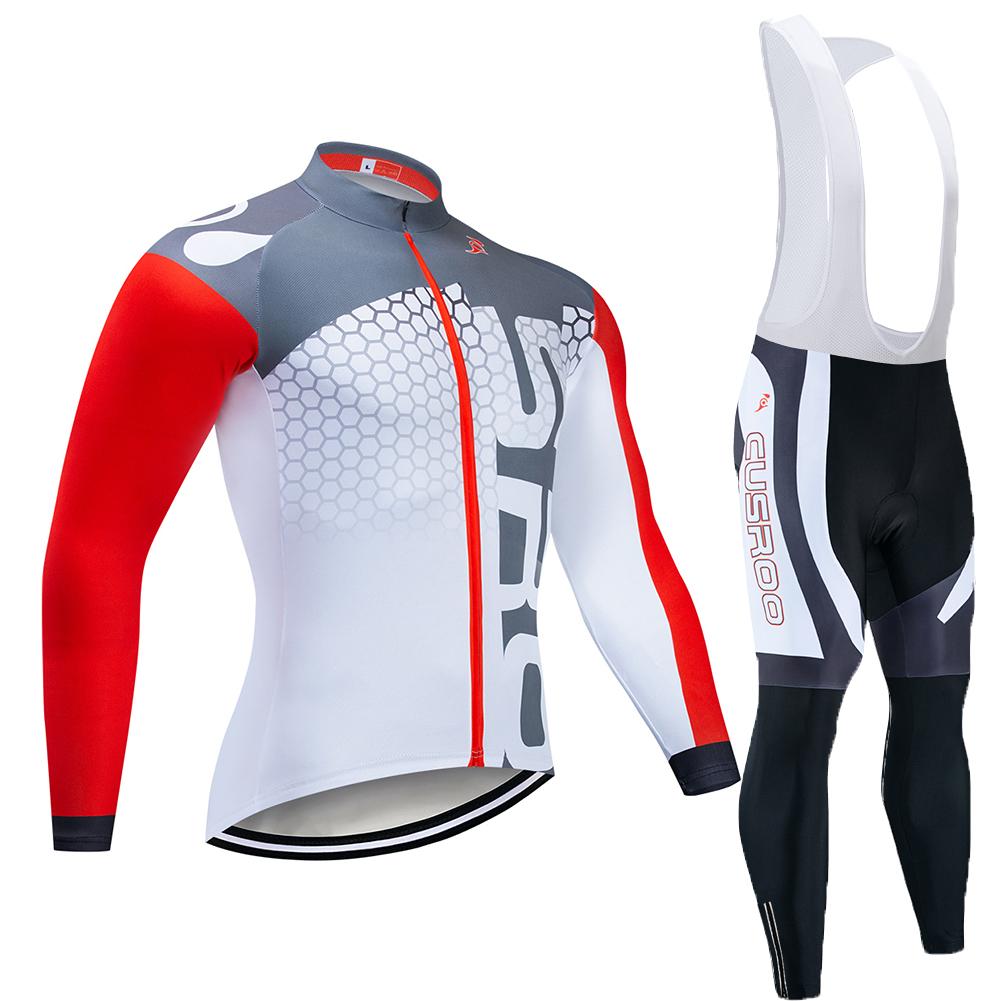 

2025 Team Men Long Sleeve Cycling Jersey Set Bicycle Cheap Cycle Clothing Maillot Racing Bike UNIFORM Clothes Jersey 9D GEL S