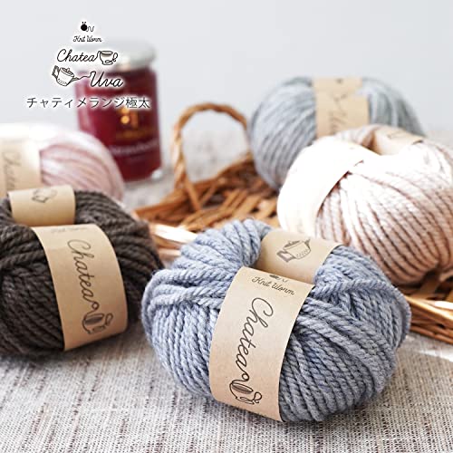 Knitworm Wool Yarn, 10 Balls, Chatty Melange, Extra Thick, 25g (Approx. 34m), 60% Acrylic, 40% Wool, Desert