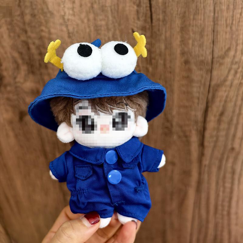[Cloth Only] 10CM Cotton Doll Super Cute Cartoon Clothes Work Pants Hat and Accessories Fashion Series for Age 14+