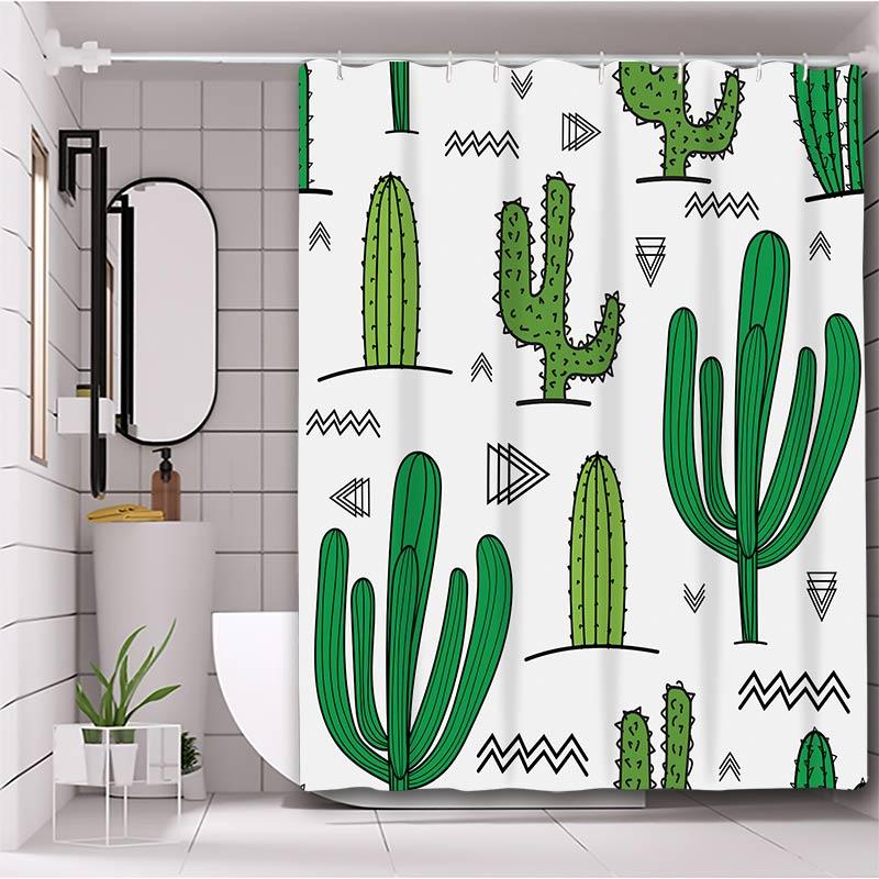 Pflanze Kaktus Badezimmer Duschvorhang Zwerg Wasserdichter Stoff Badezimmer Vorhang Mit 12 Haken Sonnenblume Heimdeko Kostenloser Versand