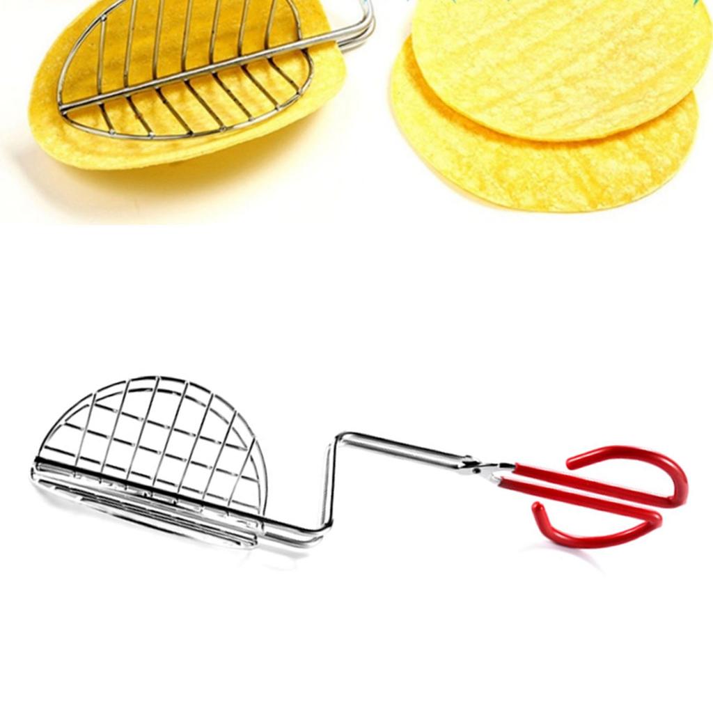 Taco Shell Tong with Long Handle Stainless Steel Taco Press For Making Homemade Taco Shells