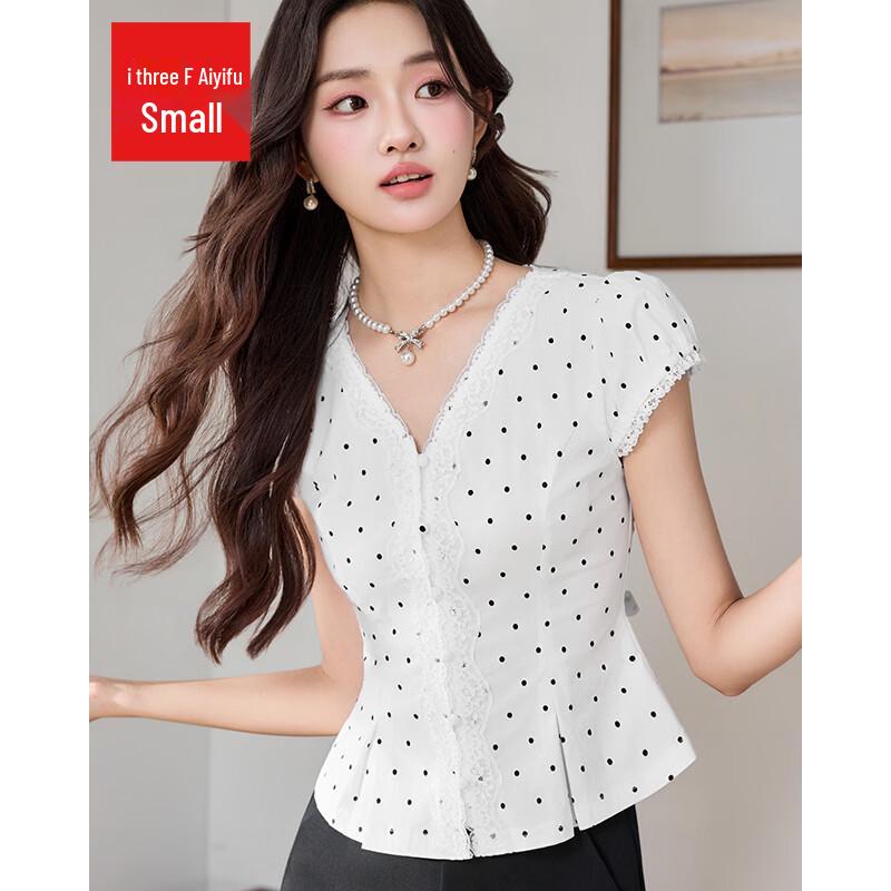 IEF French Style Polka Dot Blouse XS