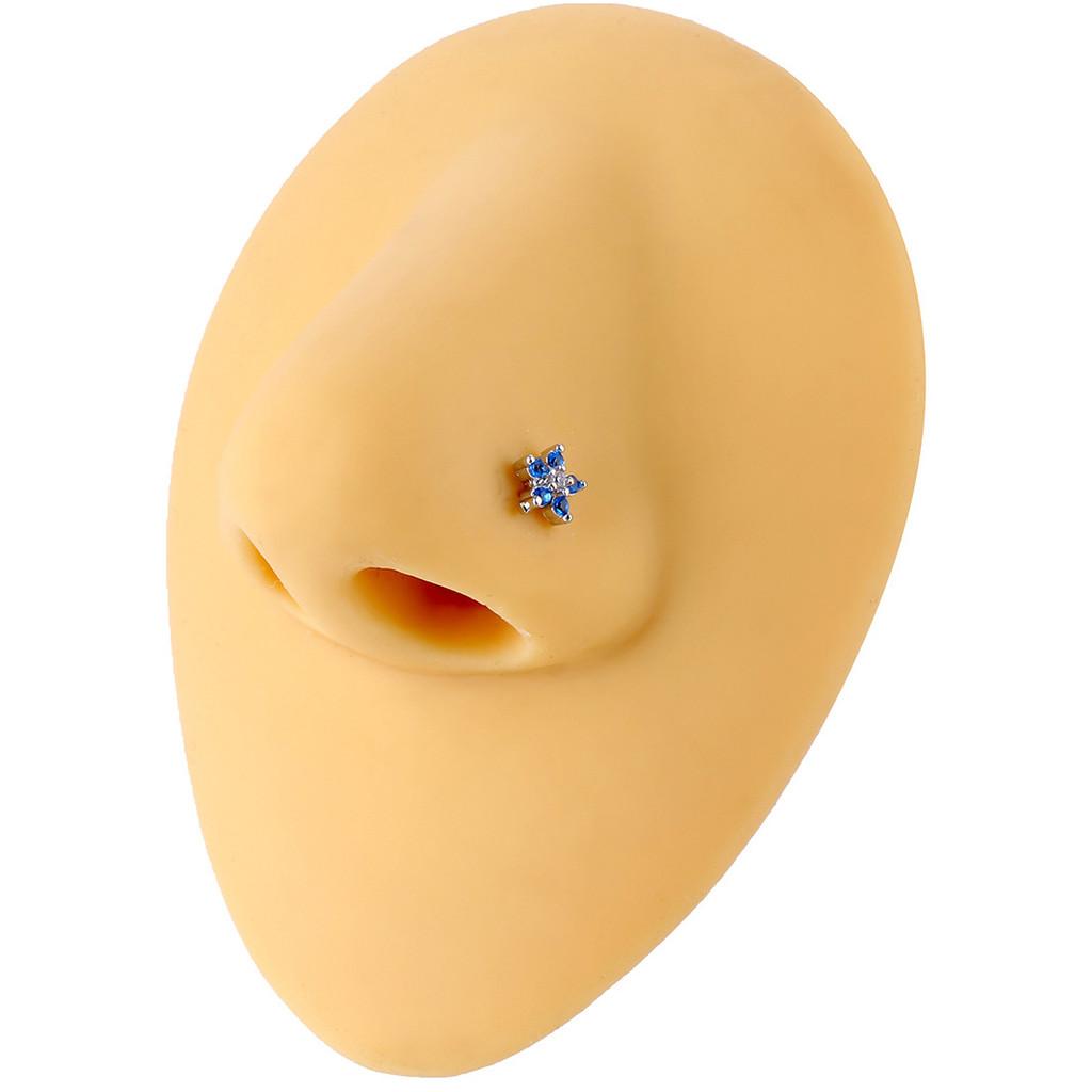 Stainless Steel Butterfly Style Nose Hoop Jewelry With White Crystal For Women Men