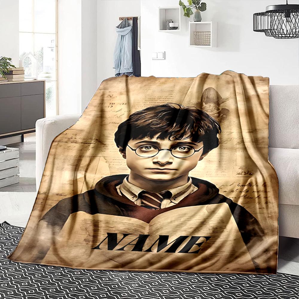 Custom Name "Harry Potter Adventure" Blanket for Couch & Bed, Plush Cozy Fuzzy Blanket Super Soft & Warm Blankets for Fall and Winter. 090867