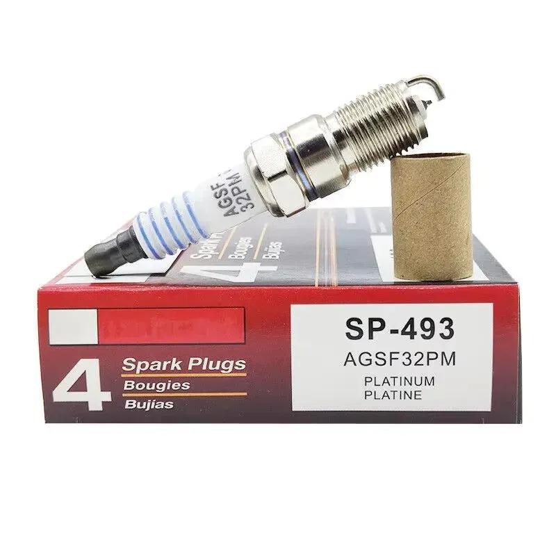 4/6pcs SP-493 AGSF32PM Platinum Spark Plug for Ford Fiesta F-150 Probe Cadillac Deville STS SRX Mercury Capri Mazda MPV 4 Spark Plugs