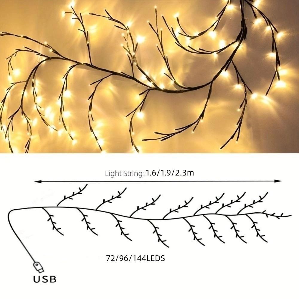 Willow Vine Christmas LED Lights DIY New Year Lights Flexible Tree Branch String Light  Indoor