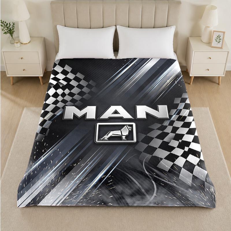 man truck Print Flannel Blanket Cozy Lightweight Plush Throw Blanket For Bed Sofa Household Use