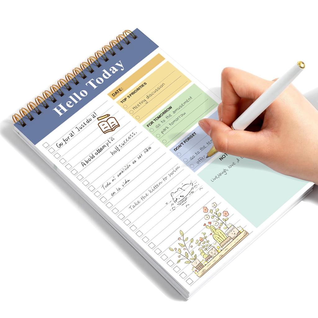 To Do List Notepad For WorkTear Off Spiral Daily Planner Checklist Notebook Organizer Planning Perfect For Enhanced Productivity