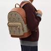 Coach X Disney Collaboration Classic Monogram Mickey Print Zipper Closure Fabric And Leather Backpack Large Unisex Backpacks Khaki Brown CL950-B4KM