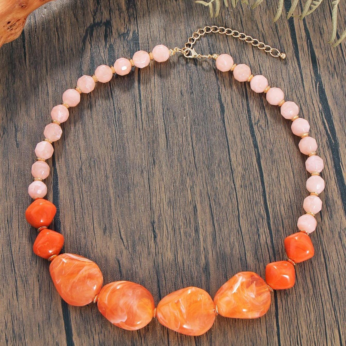 

Fashion acrylic necklace for women помаранчевий