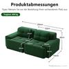 Sofá Modular sin Brazos, Sofá Moderno para Sala de Estar con Asiento Profundo, Cómodo Sofá Nube de Pana, Sofá de Dos Plazas Pequeño, Sofá Cama, Verde