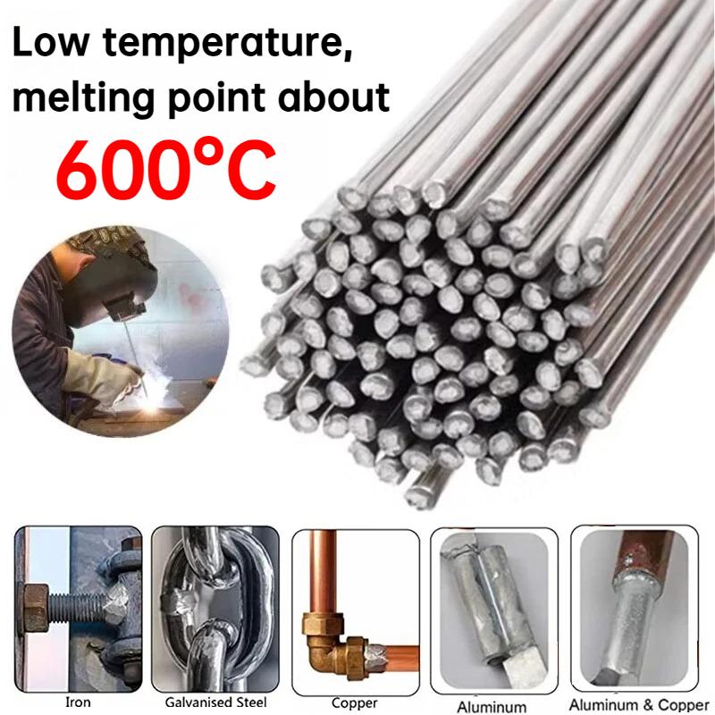 Low Temperature Easy Melt Aluminum Welding Rods Cored Solder Bars with Flux Wire Rods for Aluminum Soldering Repair Metal Welding Tool Supplies