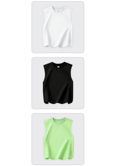 Boys' Solid Color Cotton Tank Top - Summer Sleeveless T-Shirt for Kids and Baby.