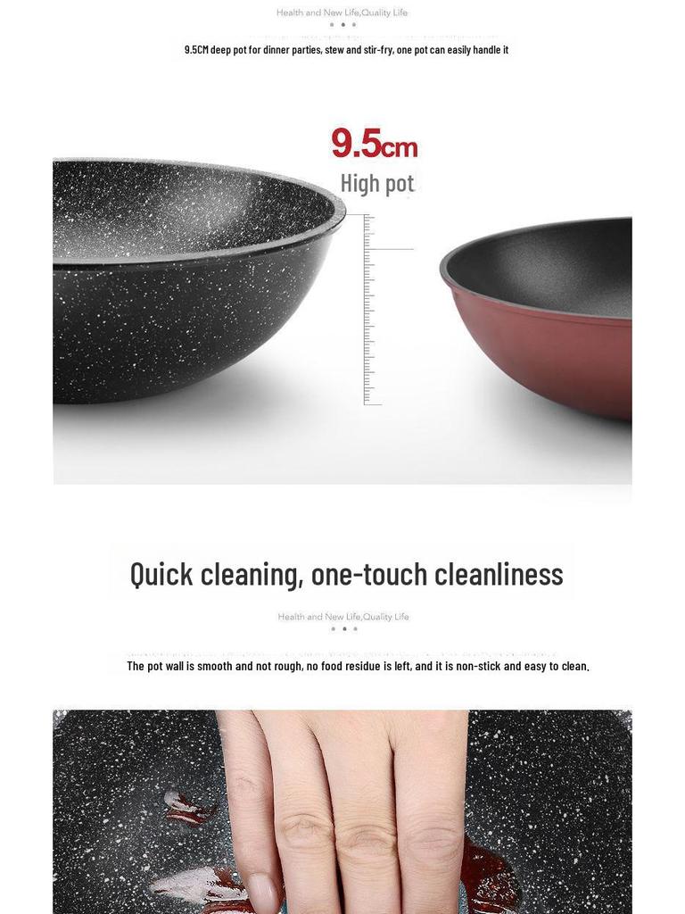 5-layer Non-stick Cooking Pot with Medical Stone Coating for Universal Stove Use