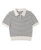 WACKY WILLY Women'S Lily Wappen Cable Collar Short Sleeve Knit Navy