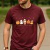 Rhinestone Pumpkin Spice Floral Pumpkin Latte Graphic T Shirt Unisex Cotton Short Sleeve Fall Autumn Coffee Lover Casual Tee