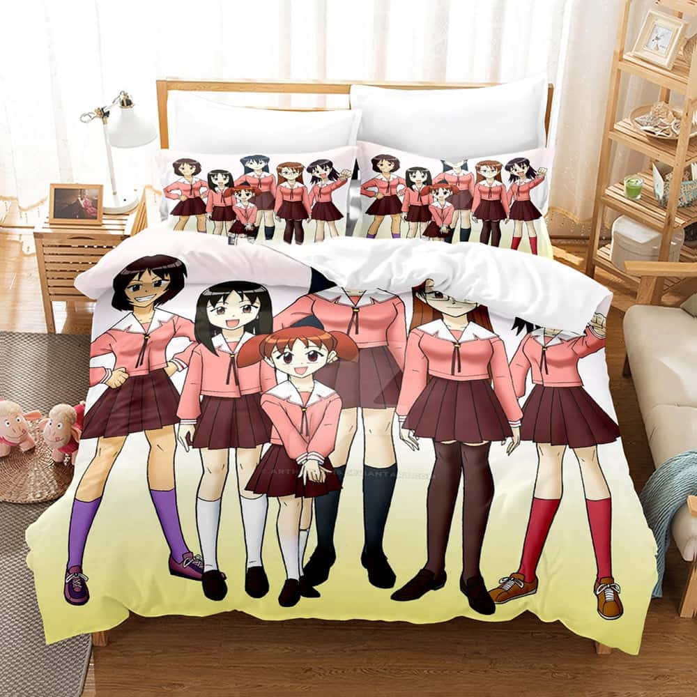 Anime Kawaii Azumanga Daioh Bedding Set Single Twin Full Queen King Size Duvet Cover for Adult Kid Bedroom