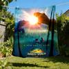 1pc Jurassic World Outdoor Flannel Blanket, Cozy & Warm Soft Te Playful Design, Napping Camping,