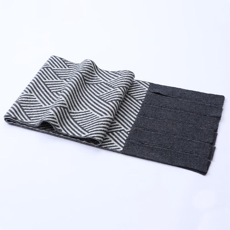 Hengyuanxiang Unisex Reiner Wolle Gestreifter Strickschal