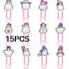 15Pcs Random Pattern Halloween Cartoon Bookmarks DIY Student Stationery Pink Storage Paper Clips Little Ghost Paper Clips Cute Halloween Gift