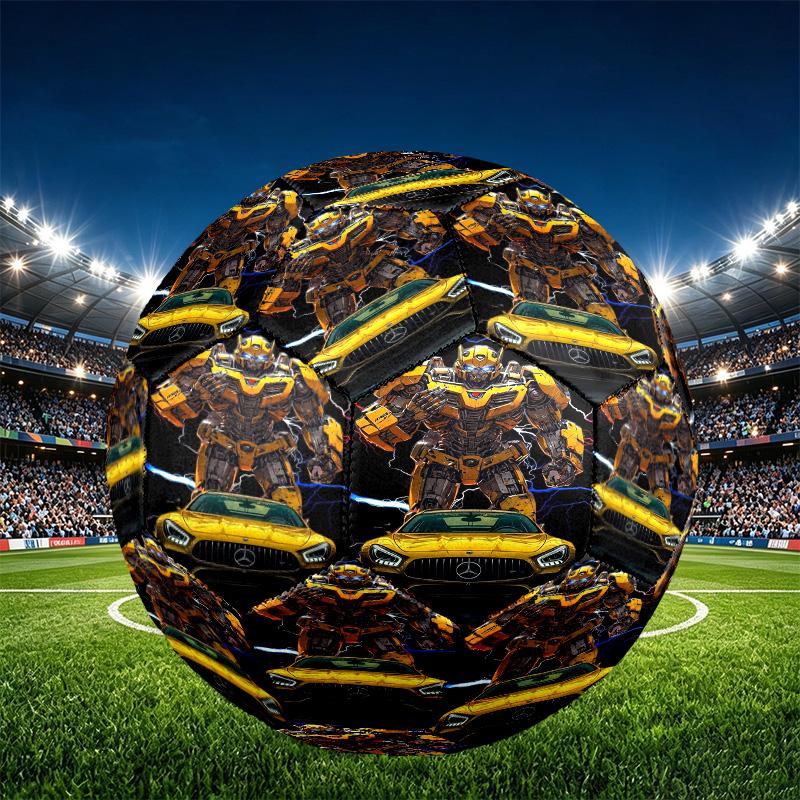 Bumblebee Print Size 5 Soccer Ball, PU Wear Resistant Football for Match Training and Daily Practice, Birthday Gift for Soccer Fans