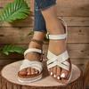 Fashion Summer Women's Shoes 2024 New Women's Sandals Fashionable Solid Color Open Toe One-line Buckle Strap Large Size Women's Sandals