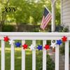 Holiday Party Decoration Patriotic Garland Banner for 4th of July Decorations, Red White Blue Hanging Colorful Bunting Memorial Day, Veterans