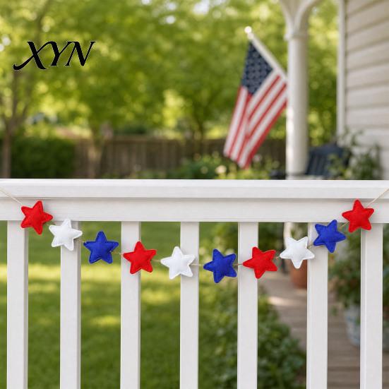 Holiday Party Decoration Patriotic Garland Banner for 4th of July Decorations, Red White Blue Hanging Colorful Bunting Memorial Day, Veterans