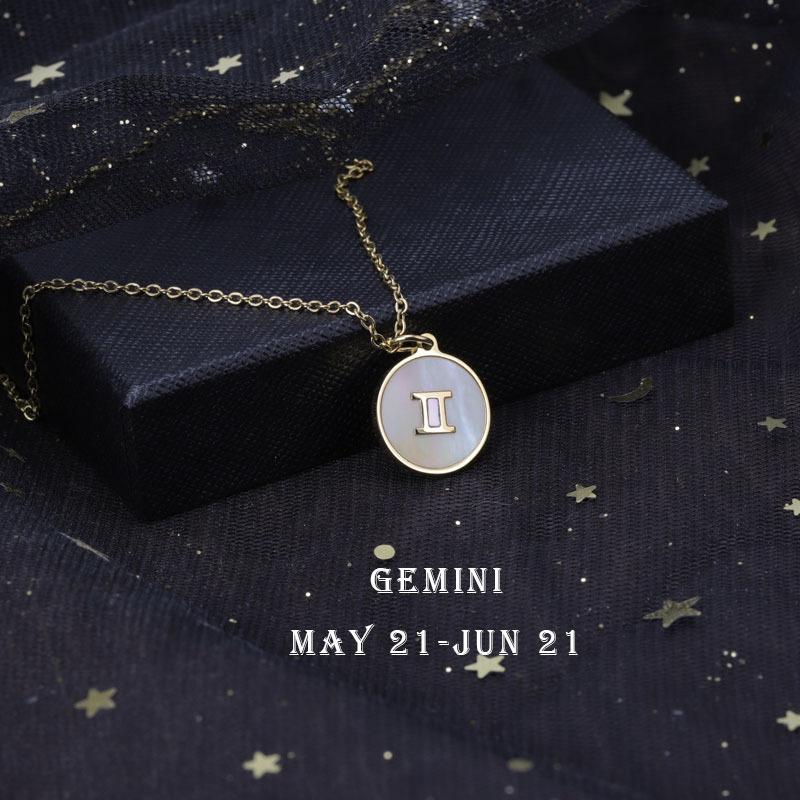 12 Constellation Symbol Titanium Steel Necklace Couple Necklace