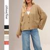 Autumn and Winter New Women's Clothing Hot-selling Coat Twist Loose Solid Color Knitted Cardigan