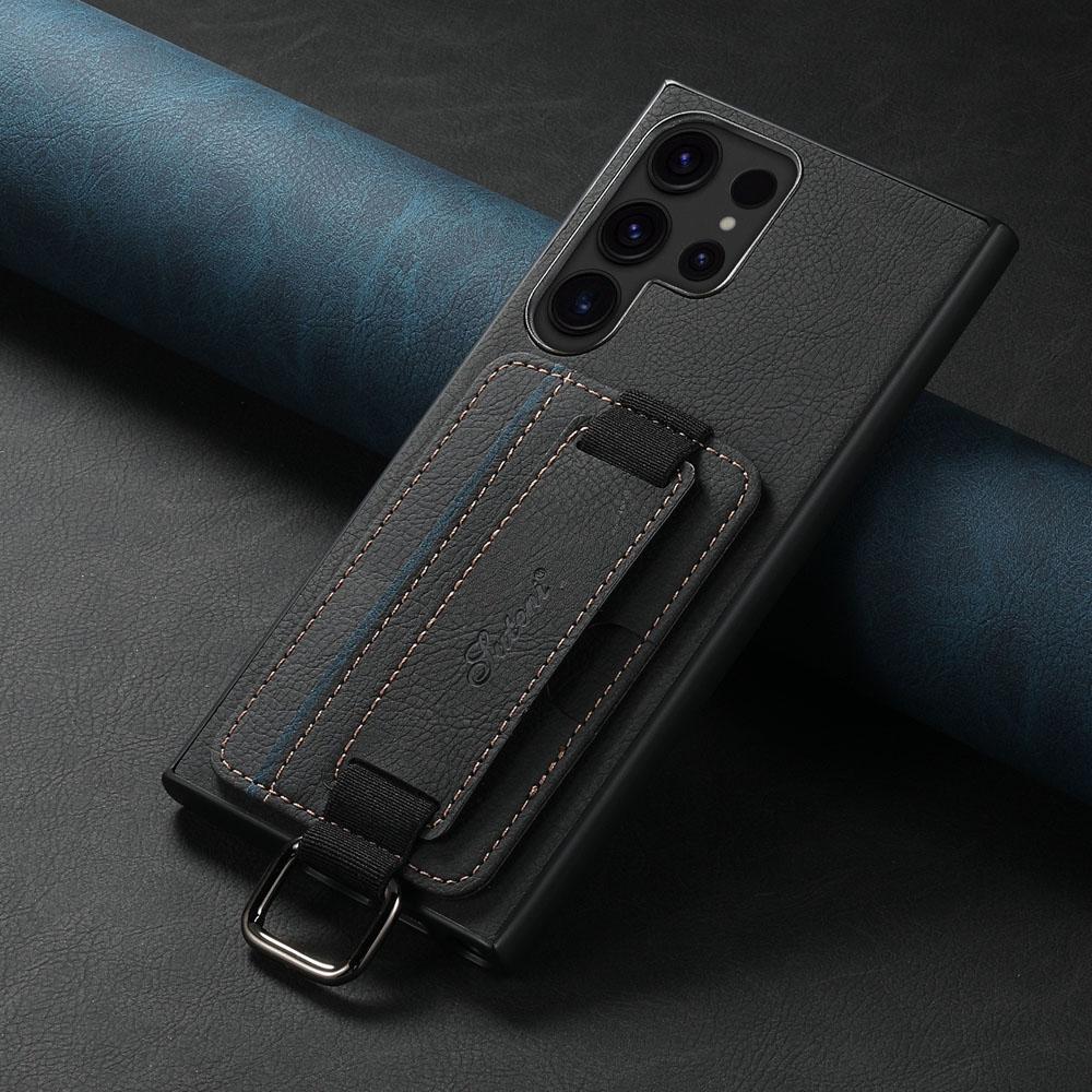 

Кожаный кошелек с отделением для карт, чехол для Samsung Galaxy S24 Plus S23 S22 Ultra Note20Ultra, с кольцом-держателем и ремешком на запястье For S23 Ultra