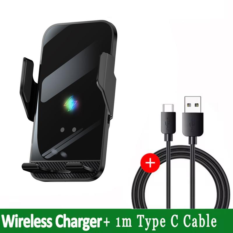 Încărcător wireless auto, suport pentru telefon, suport pentru iPhone 15, 14, 13, Samsung, Xiaomi, încărcare rapidă cu inducție infraroșie, 15W