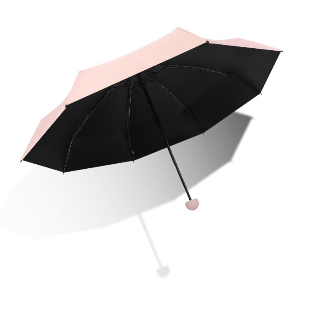 Anti-UV Flat Five Fold Six Bone Umbrella Mini Folding Sun Umbrella  Outdoors