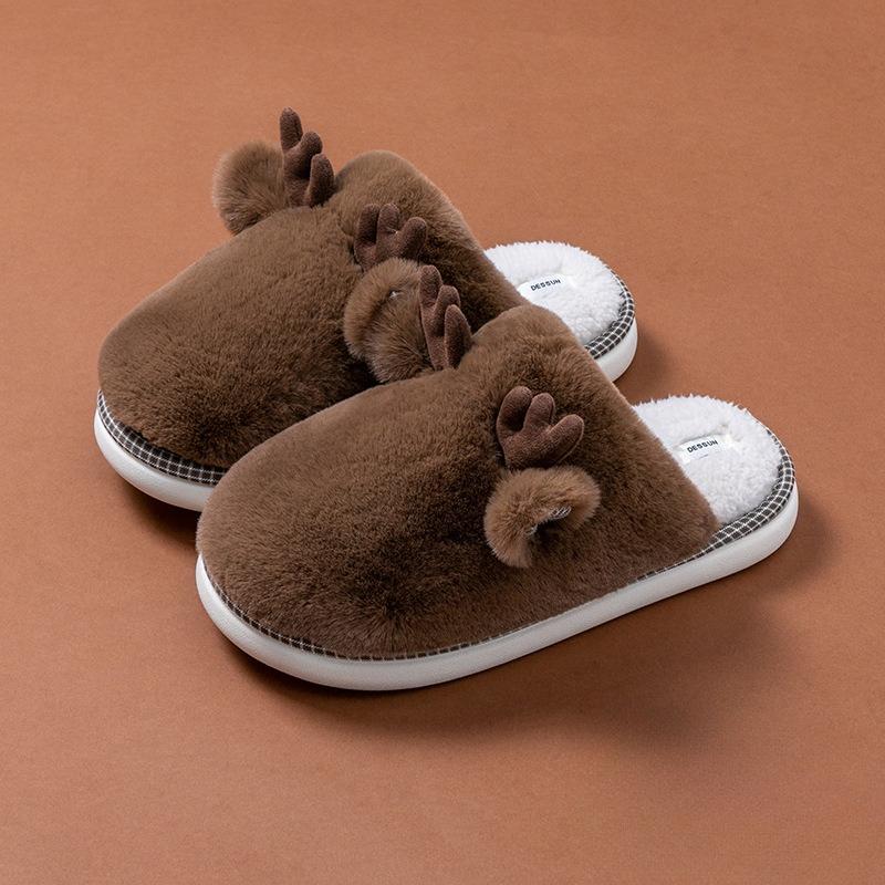 

Хлопковые туфли для домашнего использования в помещении для женщин, тапочки на толстой подошве с противоскользящим покрытием, домашняя мода 44-45 кофейный