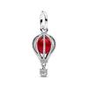 Hot Air Balloon Design Glass Pendant Women Pendant Silver Red 798064C01