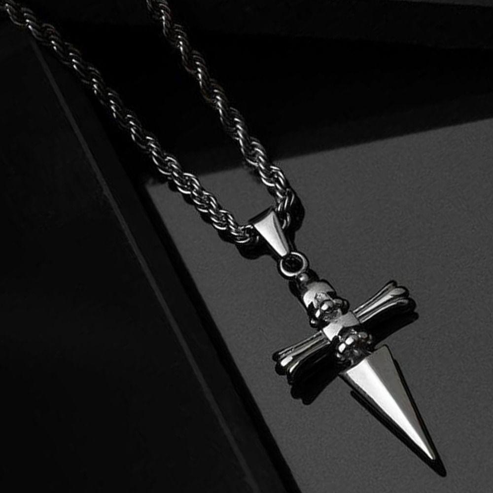 Nerezový řetízek náhrdelník Ležérní styl Pánské šperky Náhrdelník s křížkem Dárek pro kluky