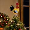 Rooster Christmas Tree Topper Decoration, Festive Holiday Home Ornament for Christmas