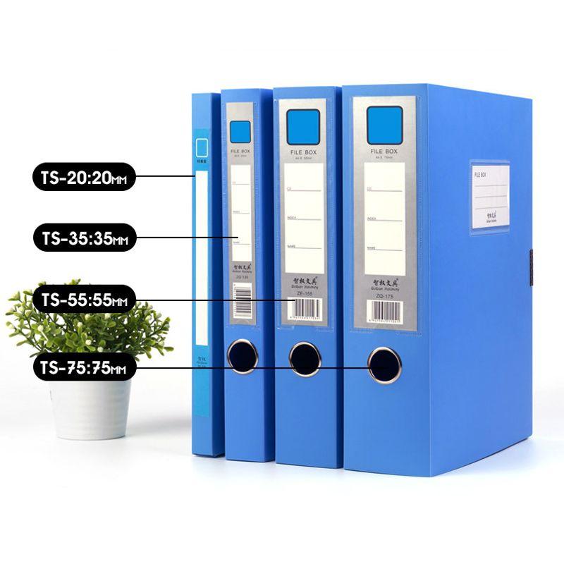 A4 File Box File Box Office Supplies 2/3.5/5.5/7.5cm Plastic Information Box File Bag Info Booklet 3-Inch 55mm Storage File Folder Foldable File Box