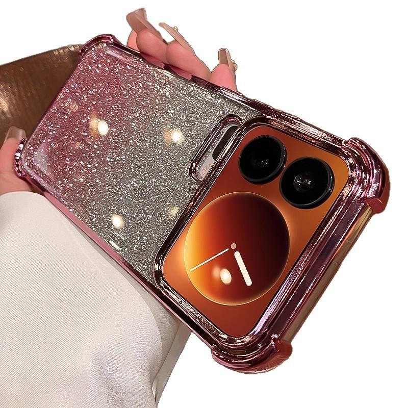 Applicable To Xiaomi 17Ultra Mobile Phone Case Electroplated TPU Soft Case Redmi NOTE13 Glitter Four Corners Anti-drop Protective Case