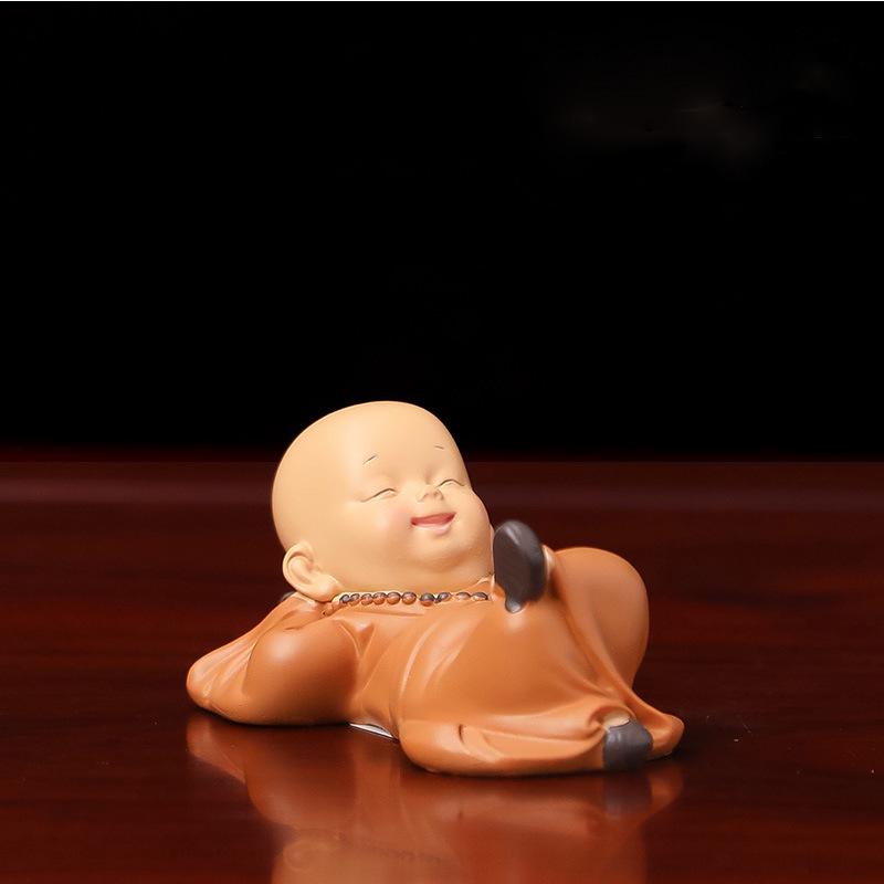 Huineng Zen Kunstharz Mönchsfigur - Hochwertige Desktop-Dekoration
