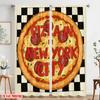 2pcs 2D flat printing Drapes New York City Pizza Polyester Without Electricity Seasonal Party & Holiday Decor Use for All Season